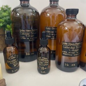 Colloidal Silver in 32 oz Amber glass bottle pure silver in distilled water